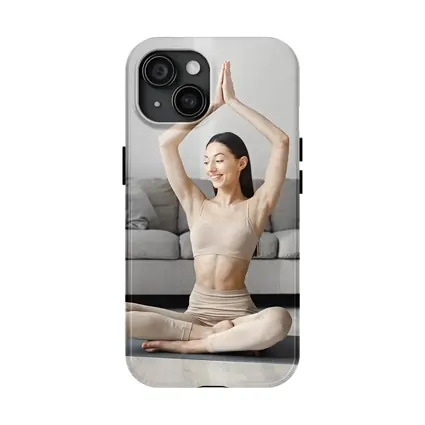 Woman Practicing Yoga Pose Bright Living Room