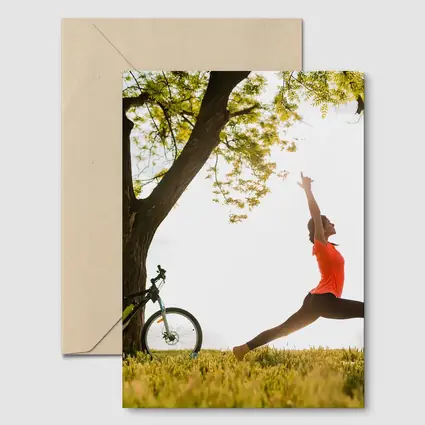 Woman Yoga Pose Outdoor Tree Sunrise
