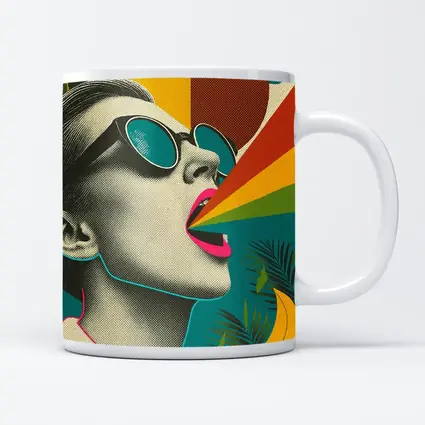 Retro Pop Art Woman Sunglasses Rainbow