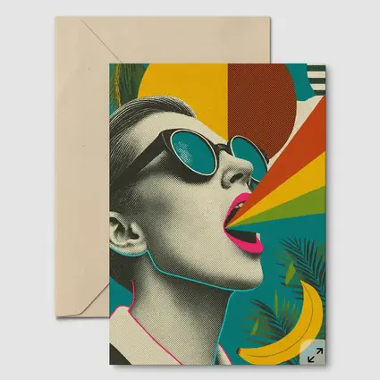 Retro Pop Art Woman Sunglasses Rainbow