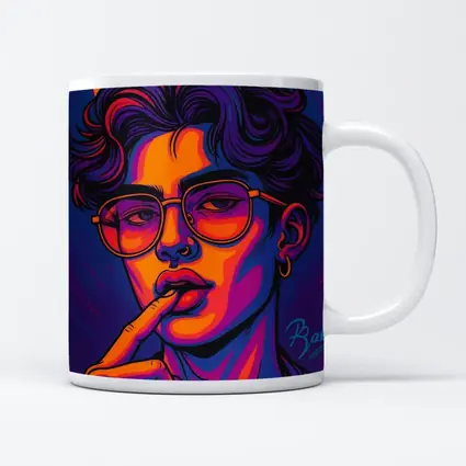 Retro Pop Art Young Man With Glasses