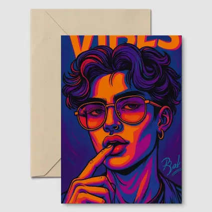 Retro Pop Art Young Man With Glasses