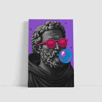 Greek Statue Sunglasses Bubble Gum Purple Background