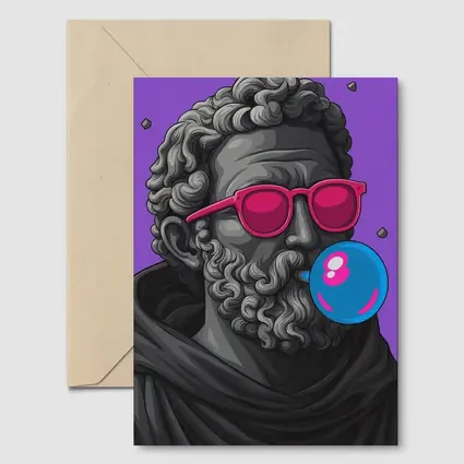 Greek Statue Sunglasses Bubble Gum Purple Background