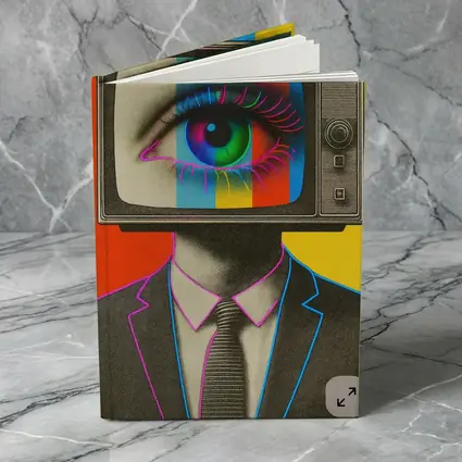 Retro TV Head Man Pop Art Surreal