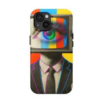 Retro TV Head Man Pop Art Surreal