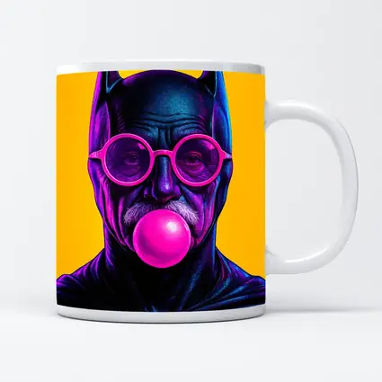 Batman Old Man Blowing Bubble Gum Yellow