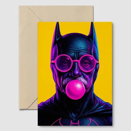 Batman Old Man Blowing Bubble Gum Yellow