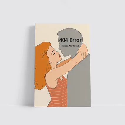404 Error Person Not Found Couple Illustration