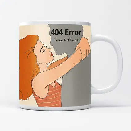 404 Error Person Not Found Couple Illustration