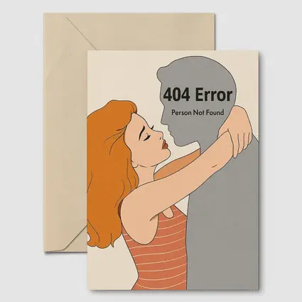 404 Error Person Not Found Couple Illustration