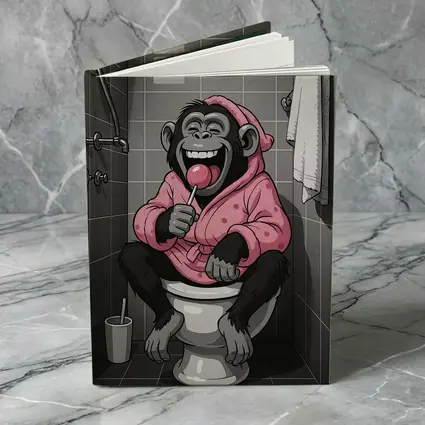Laughing Monkey Pink Hoodie Bathroom Cartoon