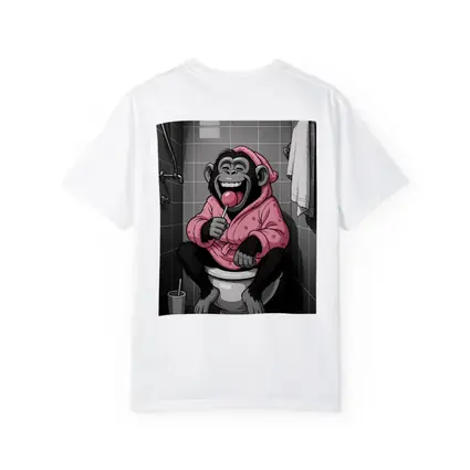 Laughing Monkey Pink Hoodie Bathroom Cartoon