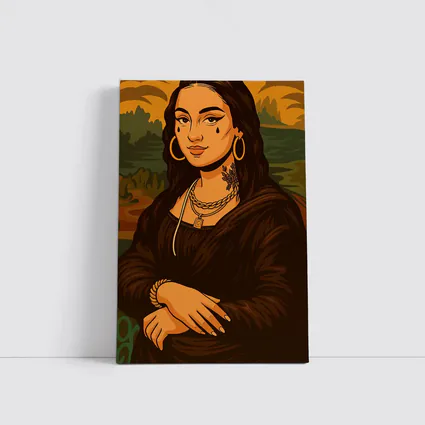 Mona Lisa Urban Streetwear Gold Jewelry Illustration