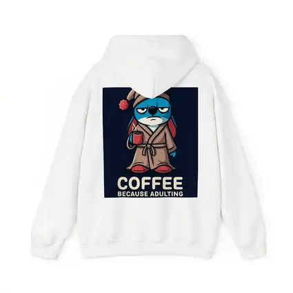 Grumpy Cartoon Penguin Coffee Because Adulting Hard
