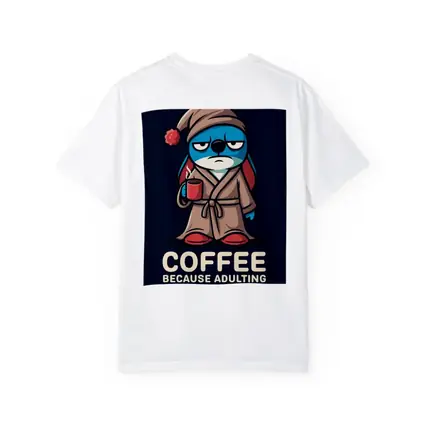 Grumpy Cartoon Penguin Coffee Because Adulting Hard
