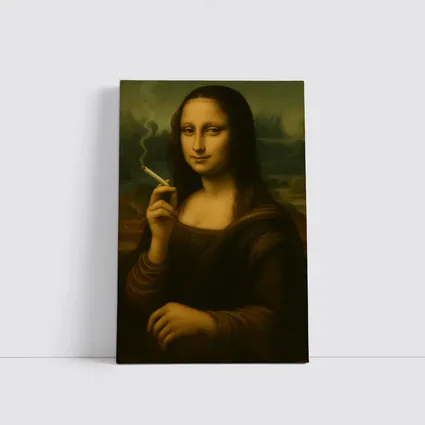 Mona Lisa Smoking Joint Classic Art