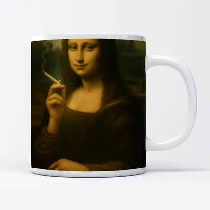 Mona Lisa Smoking Joint Classic Art