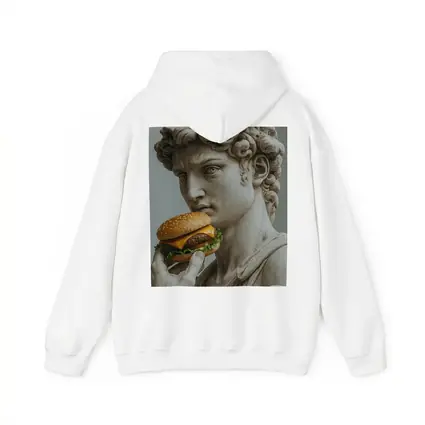 Greek Marble Statue Eating Cheeseburger Art