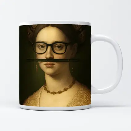 Renaissance Woman Portrait With Glasses Pencil