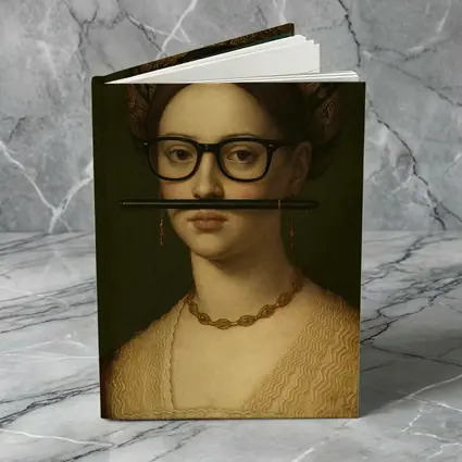 Renaissance Woman Portrait With Glasses Pencil