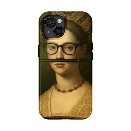 Renaissance Woman Portrait With Glasses Pencil