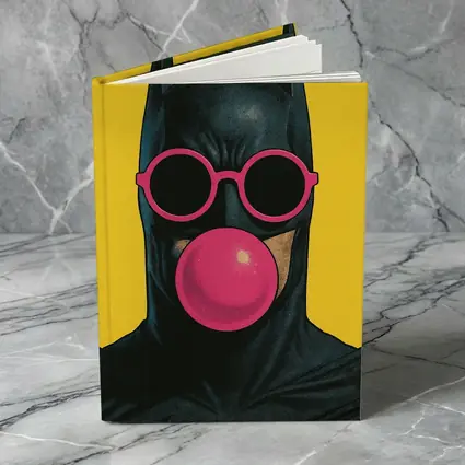 Batman Pink Sunglasses Bubblegum Yellow Background