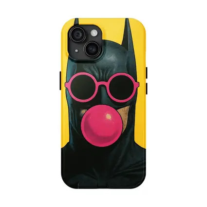 Batman Pink Sunglasses Bubblegum Yellow Background