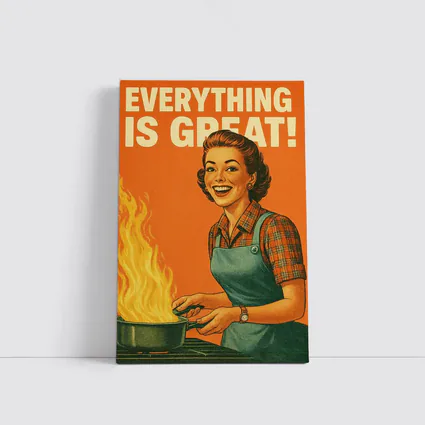Everything Is Great Retro Housewife Kitchen Fire