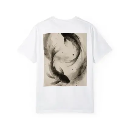 Two Koi Fish Japanese Ink Wash Art