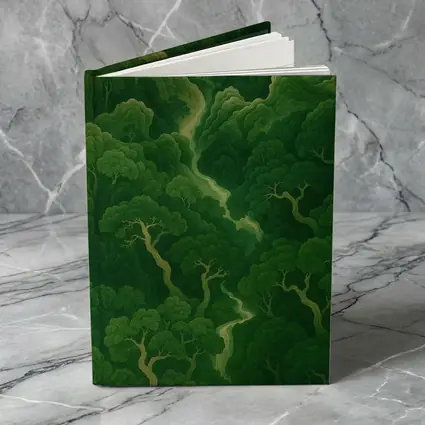 Green Forest Aerial View Japanese Illustration Art
