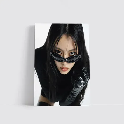 Asian Woman Black Sunglasses Leather Gloves Portrait