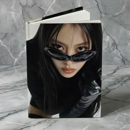 Asian Woman Black Sunglasses Leather Gloves Portrait