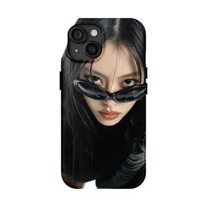 Asian Woman Black Sunglasses Leather Gloves Portrait