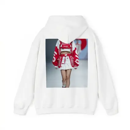 Red White Streetwear Fashion Model Runway