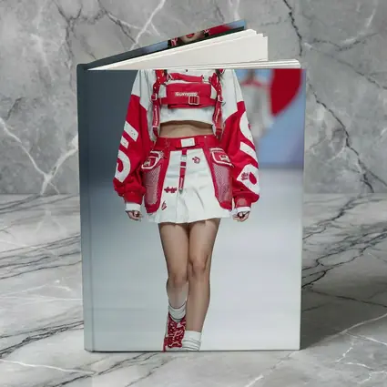 Red White Streetwear Fashion Model Runway