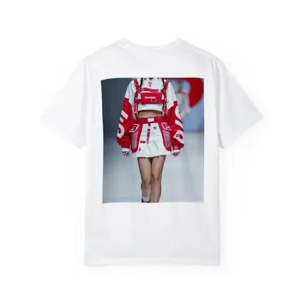 Red White Streetwear Fashion Model Runway