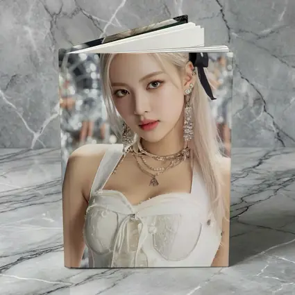 K-Pop Girl White Dress Silver Balloons