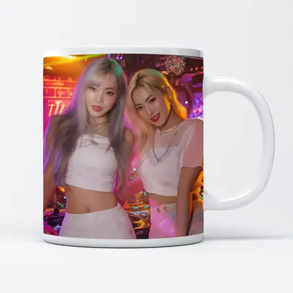 Two K-Pop Girls Neon Club Night