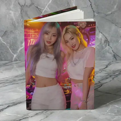 Two K-Pop Girls Neon Club Night