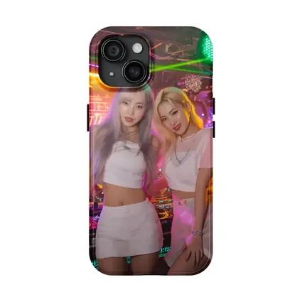 Two K-Pop Girls Neon Club Night