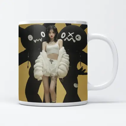 K-Pop Girl Black Monsters Yellow Background