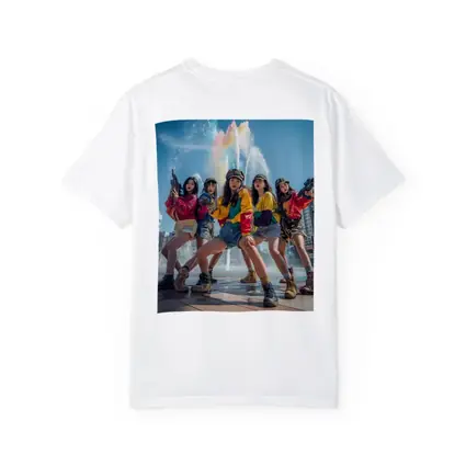 K-Pop Girls Squad Urban Fountain Scene