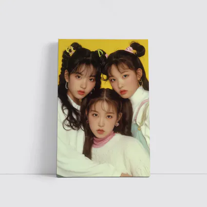K Pop Girl Group Yellow Background Portrait