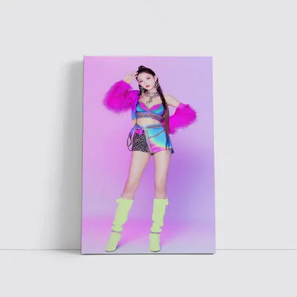 K-Pop Girl Colorful Fashion Purple Background