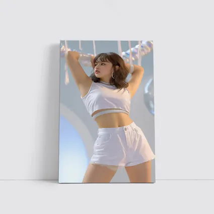K-Pop Girl White Outfit Dance Pose