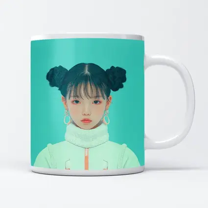 K-Pop Girl Space Jacket Teal Background