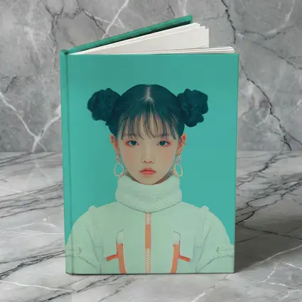K-Pop Girl Space Jacket Teal Background