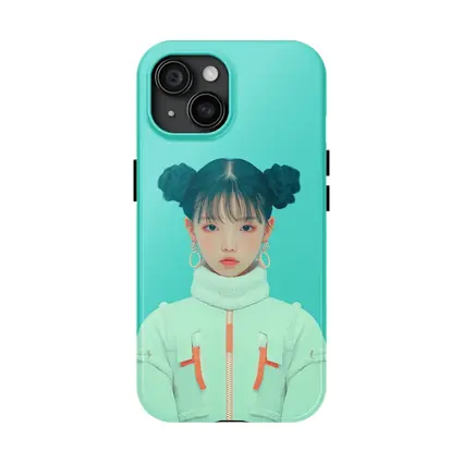 K-Pop Girl Space Jacket Teal Background