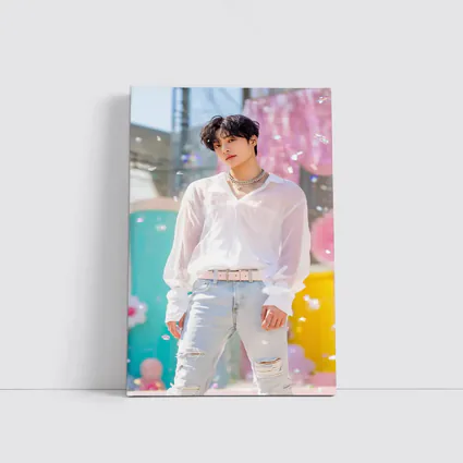 K-Pop Young Man Colorful Pastel Background